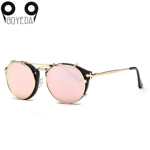 Retro Double Flip Steampunk Sunglasses