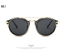 Retro Double Flip Steampunk Sunglasses