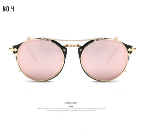 Retro Double Flip Steampunk Sunglasses