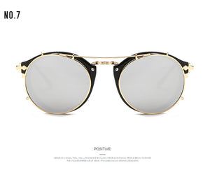 Retro Double Flip Steampunk Sunglasses