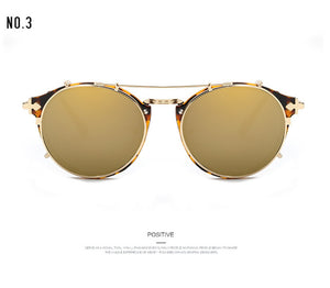 Retro Double Flip Steampunk Sunglasses