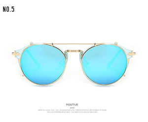 Retro Double Flip Steampunk Sunglasses