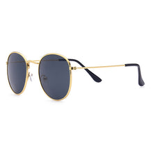 Gold Metal Round Lens Sunglasses