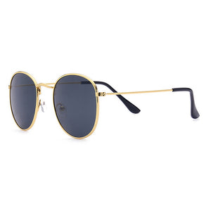 Gold Metal Round Lens Sunglasses