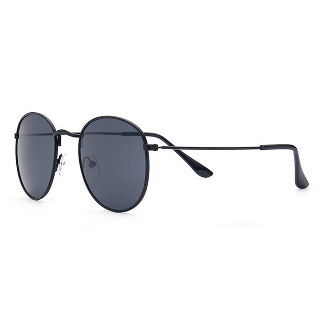 Gold Metal Round Lens Sunglasses