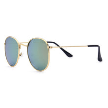 Gold Metal Round Lens Sunglasses