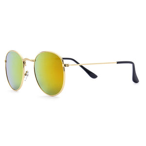 Gold Metal Round Lens Sunglasses